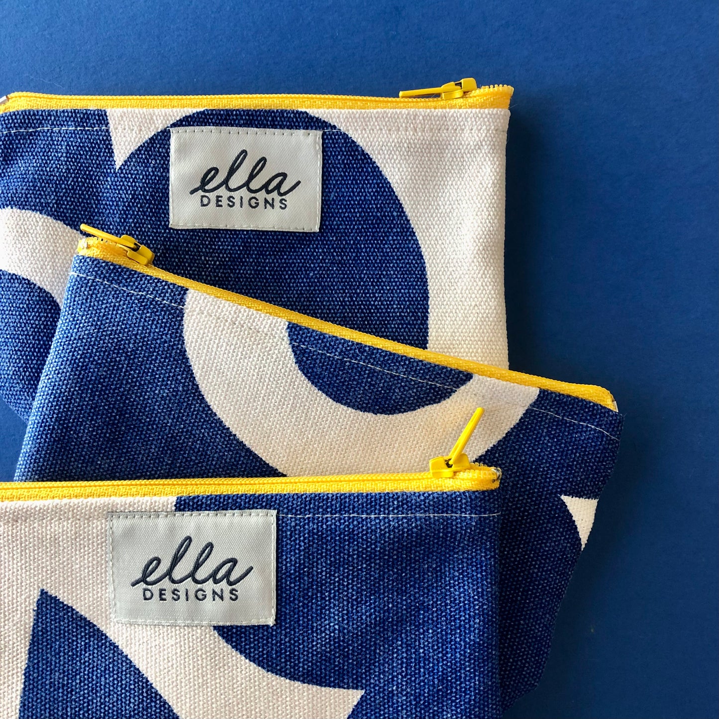 Screen-printed Penny Pouch |  Tali in Royal Blue